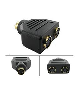 S-Video Male to 2x Female Y-Splitter