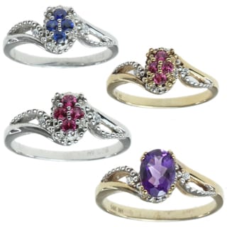 Michael Valitutti 14k Gold Ring With Chioce Of Ruby, Amethyst, Blue ...