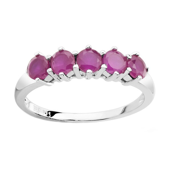 Sterling Silver Genuine Round Ruby Ring Overstock Shopping Top