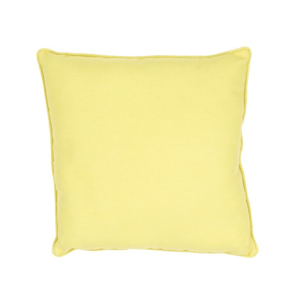 Solid Pattern Yellow/Gold Polyester Polly Fill 20inch Throw Pillow