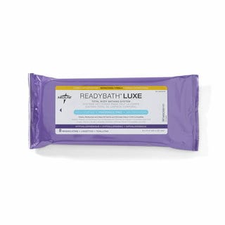 ReadyBath LUXE Total Body Cleansing Heavyweight Washcloths, Antibacterial Formula, Fragrance-Free (Case of 24)
