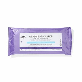 Medline ReadyBath LUXE Total Body Cleansing Heavyweight Washcloths, Fragrance-Free (Case of 24)
