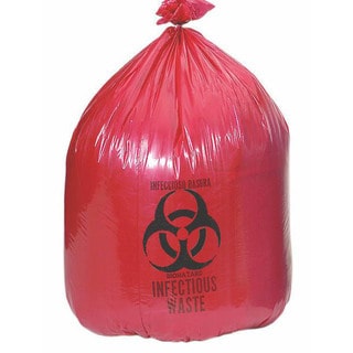 Medline Liner, Red, 24 inch x 24, 1.2 mil, 10 Gallon (Case of 500)