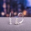 Miadora 14k Gold White or Black Diamond Three-stone Earrings