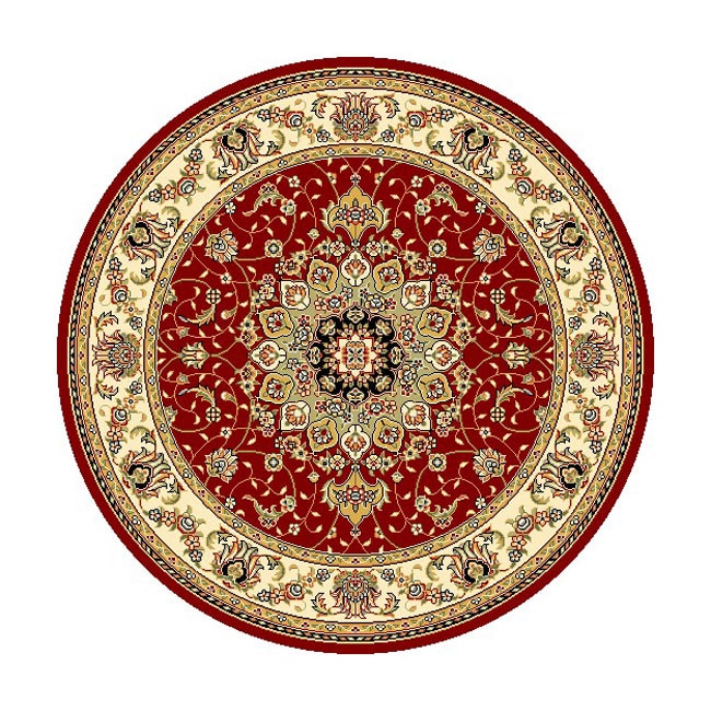Safavieh Lyndhurst Collection Red/ Ivory Oriental Rug (8' Round