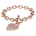 Sterling Essentials Heavy Silver 7.5-inch Heart Toggle Bracelet