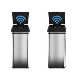 iTouchless 13-gallon Deodorizer Filtered Stainless Steel Sensor Trash Can (Pack of 2)