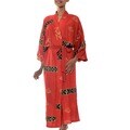 Women's Sunset Red Batik Robe (Indonesia)