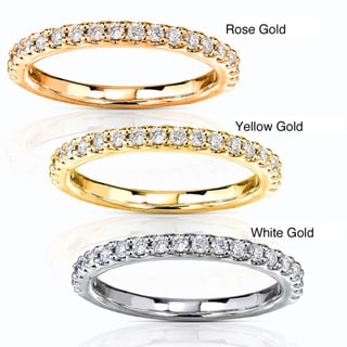 14k Gold 1/4ct TDW Diamond Semi-eternity Band
