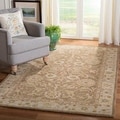 Handmade Ancestry Tan/ Ivory Wool Rug (8' x 10')