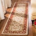 Handmade Ancestry Ivory/ Red Wool Runner (2'3 x 10')