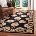 Handmade Heritage Mahal Black Wool Rug (9'6 x 13'6)