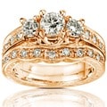 14k Gold 1ct Round Brilliant Diamond Bridal Set