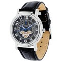 Geneva Platinum Men's Leather Band Watch