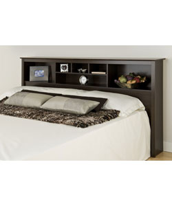 Everett Espresso King Bookcase Headboard