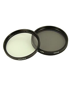 Dolica 55mm UV and CPL Camera Lens Filter Kit