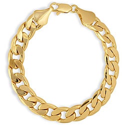 Simon Frank 14k Yellow Gold Overlay 8-inch Cuban Bracelet 10mm