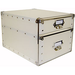 White Polypro 2-drawer File Bin