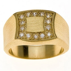 Simon Frank 14k Yellow Gold Overlay Men's Signet Ring