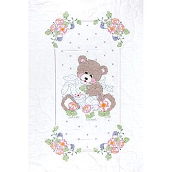 Bear and Bunny Stamped Quilt Crib Top