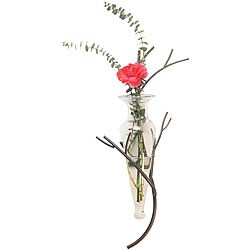 Clear Amphora Vase with Twig Sconce