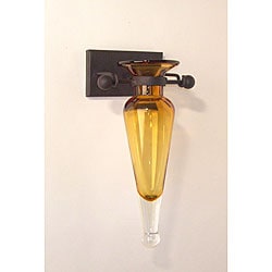 Amber Amphora Vase with Iron Sconce