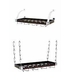 Umber Wood Finish 8-bottle Ceiling/ Wall Wine Rack