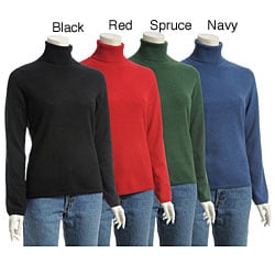 Lusso Women's Cashmere Pullover Turtleneck Sweater