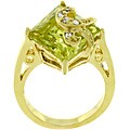 Kate Bissett 18k Gold Over Sterling Silver Green CZ Ring