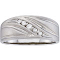 Stainless Steel Men's 1/10ct TDW Diamond Band