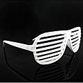 White Plastic Slatted Shades Sunglasses