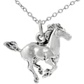 Sterling-silver Running Horse Necklace with 18-inch Cable Chain