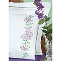 Stamped Pillowcases with White Perle Edge