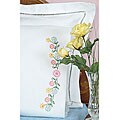 Circle of Flowers Stamped Pillowcases (Set of 2)