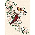 'Cardinals In Dogwood' Crewel Embroidery Kit