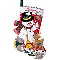 Snowman and Friends Felt Stocking Applique Kit