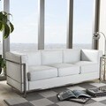 LC White Leather Sofa