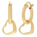Tressa Sterling Silver Hoop Earrings with Dangling Hearts