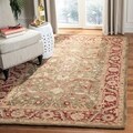 Handmade Ancestry Green/ Red Wool Rug (6' x 9')