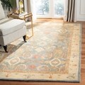 Handmade Legacy Light Blue Wool Rug (4' x 6')