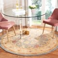 Handmade Legacy Light Blue Wool Rug (8' Round)