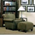 Portfolio Capri Moss Green Microfiber Arm Chair and Ottoman