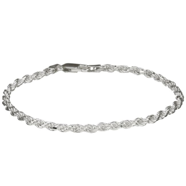 Sterling Essentials Sterling Silver 7inch DiamondCut Rope Chain