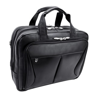 McKlein Black Pearson Expandable Double Compartment Briefcase