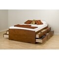Cherry Tall Queen 12-drawer Captain's Platform Storage Bed