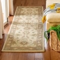 Handmade Heritage Kerman Ivory/ Brown Wool Runner (2'3 x 8')