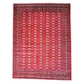 Pakistani Hand-knotted Red/ Ivory Bokhara Wool Rug (9' x 12')