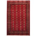 Pakistani Hand-knotted Bokhara Red/ Ivory Wool Rug (6' x 9')