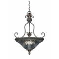 Crystal Glass 3-light Bronze-finish Pendant