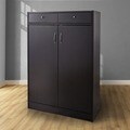 Five Shelf Shoe Cabinet with Two Upper Storage Bins